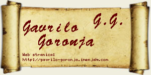 Gavrilo Goronja vizit kartica